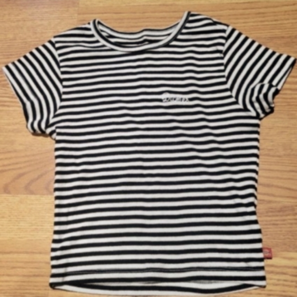 Dickies Brand Black & White Striped Crop Top